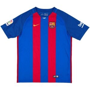 Nike FC Barcelona Soccer Jersey 2016 Mens Short Sleeve Blue Red Authentic